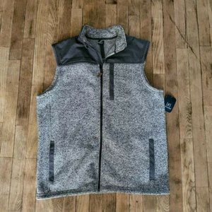 George Men's Sweater Fleece Vest Heather Grey Spring Father's Day